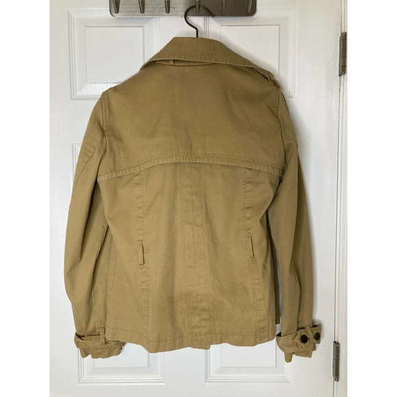 MNG Mango beige double breasted cotton jacket sz M - Picture 13 of 15